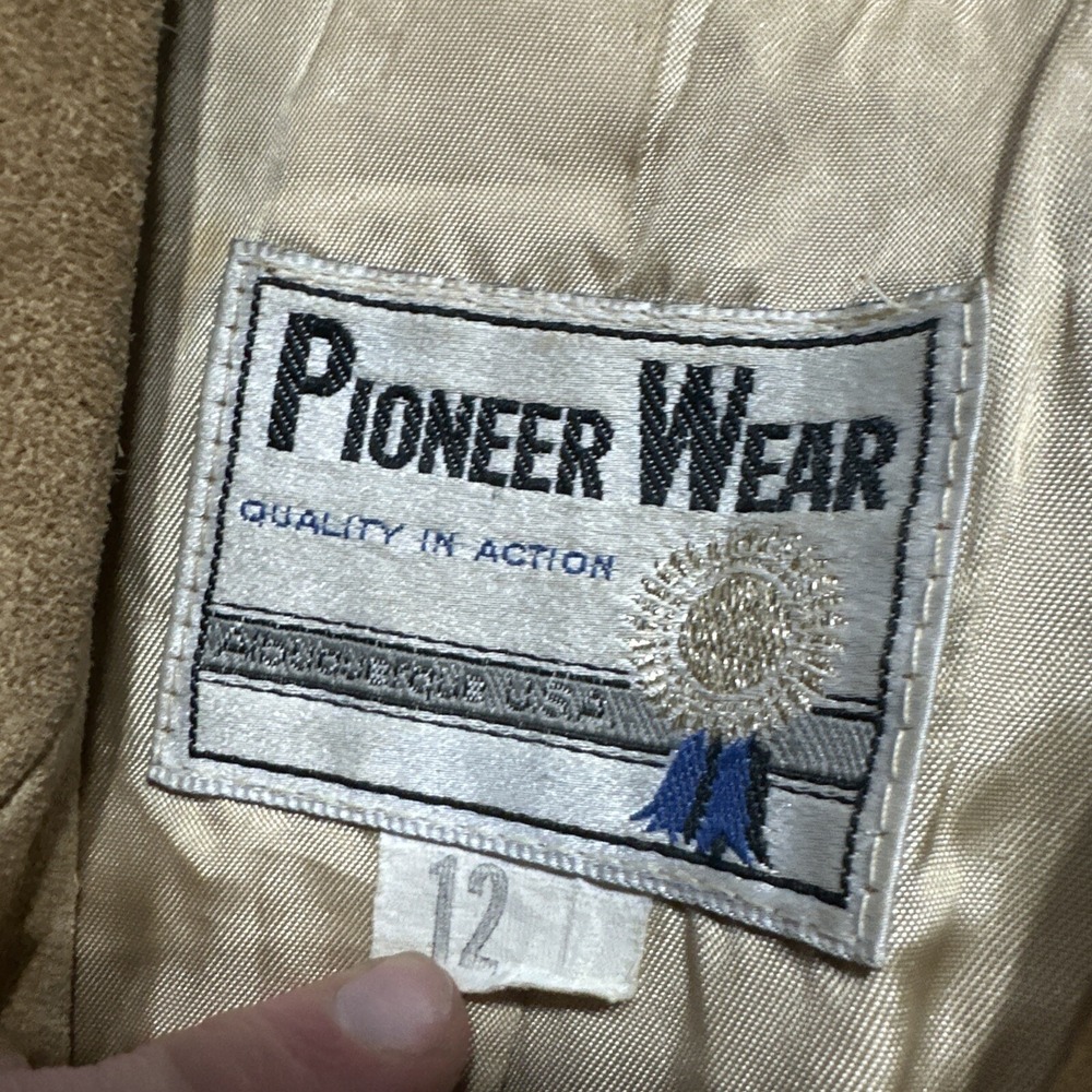 Pioneer Wear Suede Leather Fringe Jacket Vintage Western Ladies SZ 12 COWGIRL - Picture 4 of 16